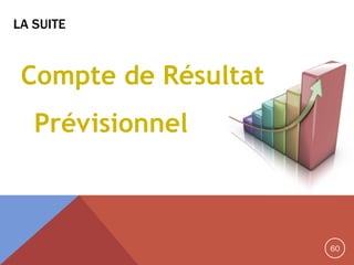 LA SUITE

Compte de Résultat
Prévisionnel

60

 