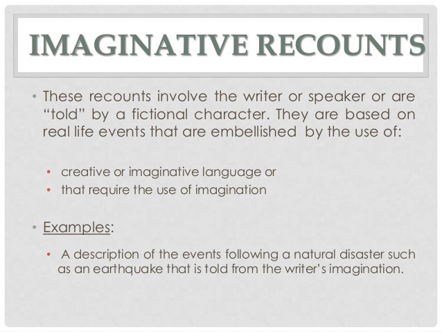 Write a recount example