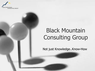 Black Mountain Consulting Group Not just Knowledge..Know-How 