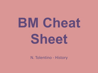 BM Cheat
 Sheet
 N. Tolentino - History
 