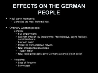 ANTI-SEMITISM
• Jewish people were persecuted in an
increasingly organized manner:
– Anti-Jewish laws.
– Discrimination against Jewish people
• ‘Crystal Night’ or Kristallnacht – Organized
Nazi attack against Jews.
 