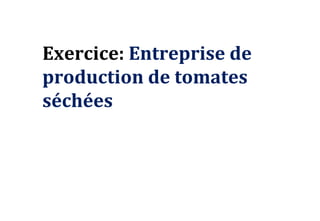 Exercice: Entreprise de
production de tomates
séchées
 