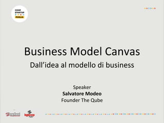 Business 
Model 
Canvas 
Dall’idea 
al 
modello 
di 
business 
Speaker 
Salvatore 
Modeo 
Founder 
The 
Qube 
 