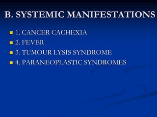 NEOPLASIA: Clinical Features of Tumors & Para-neoplastic syndromes | PPT