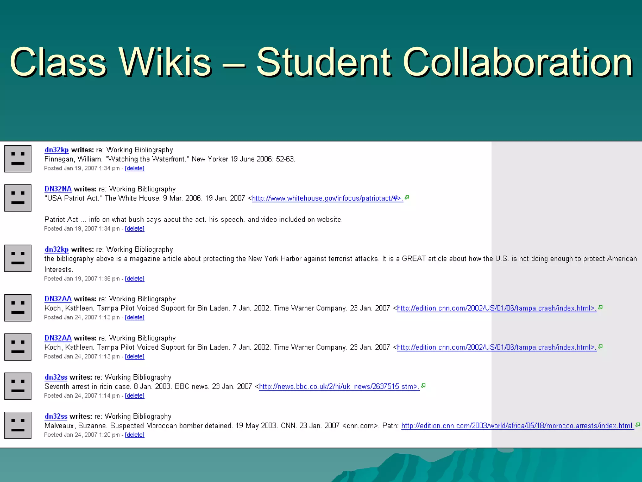 Class Wikis – Student Collaboration 