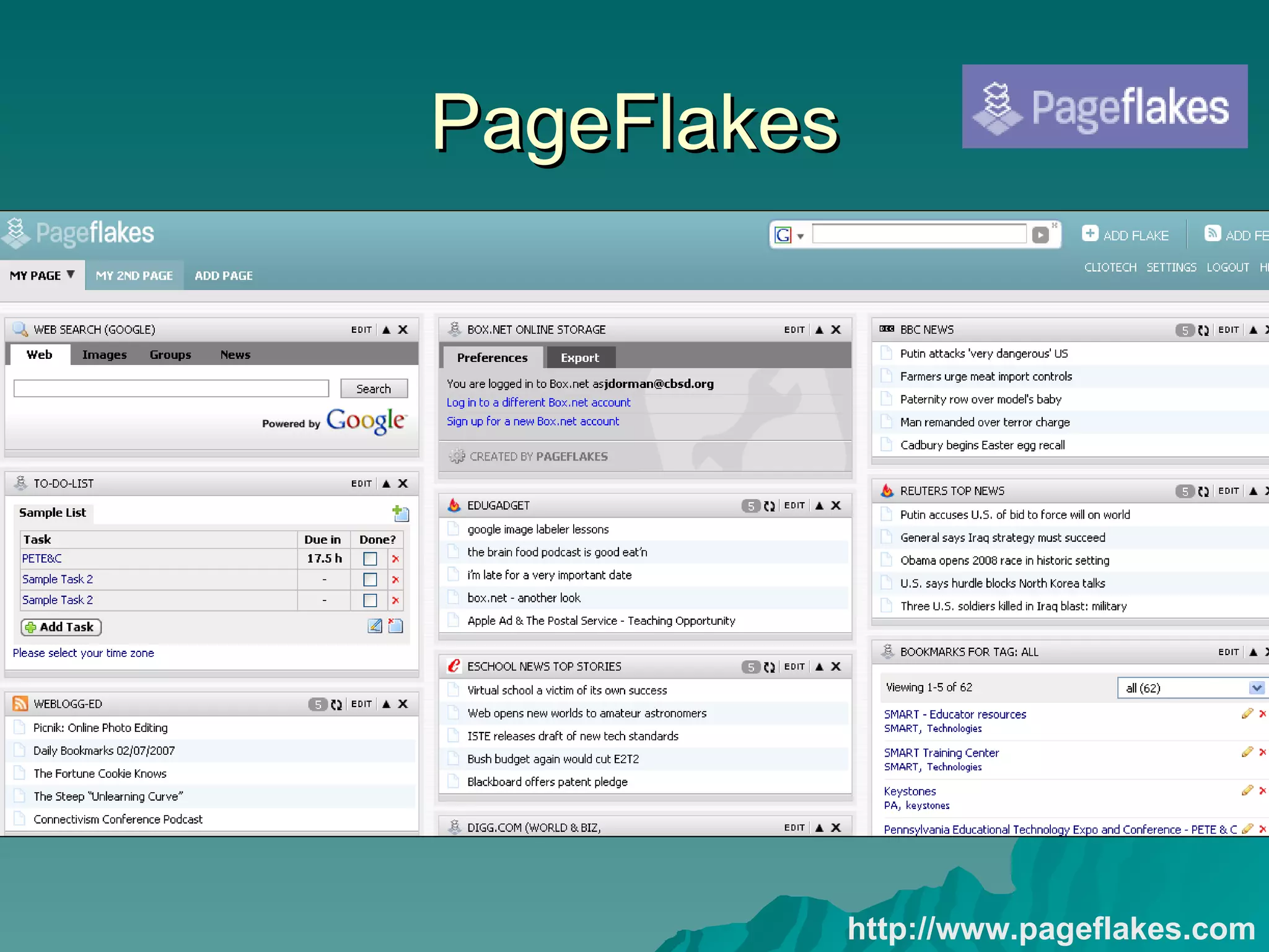 PageFlakes http://www.pageflakes.com 