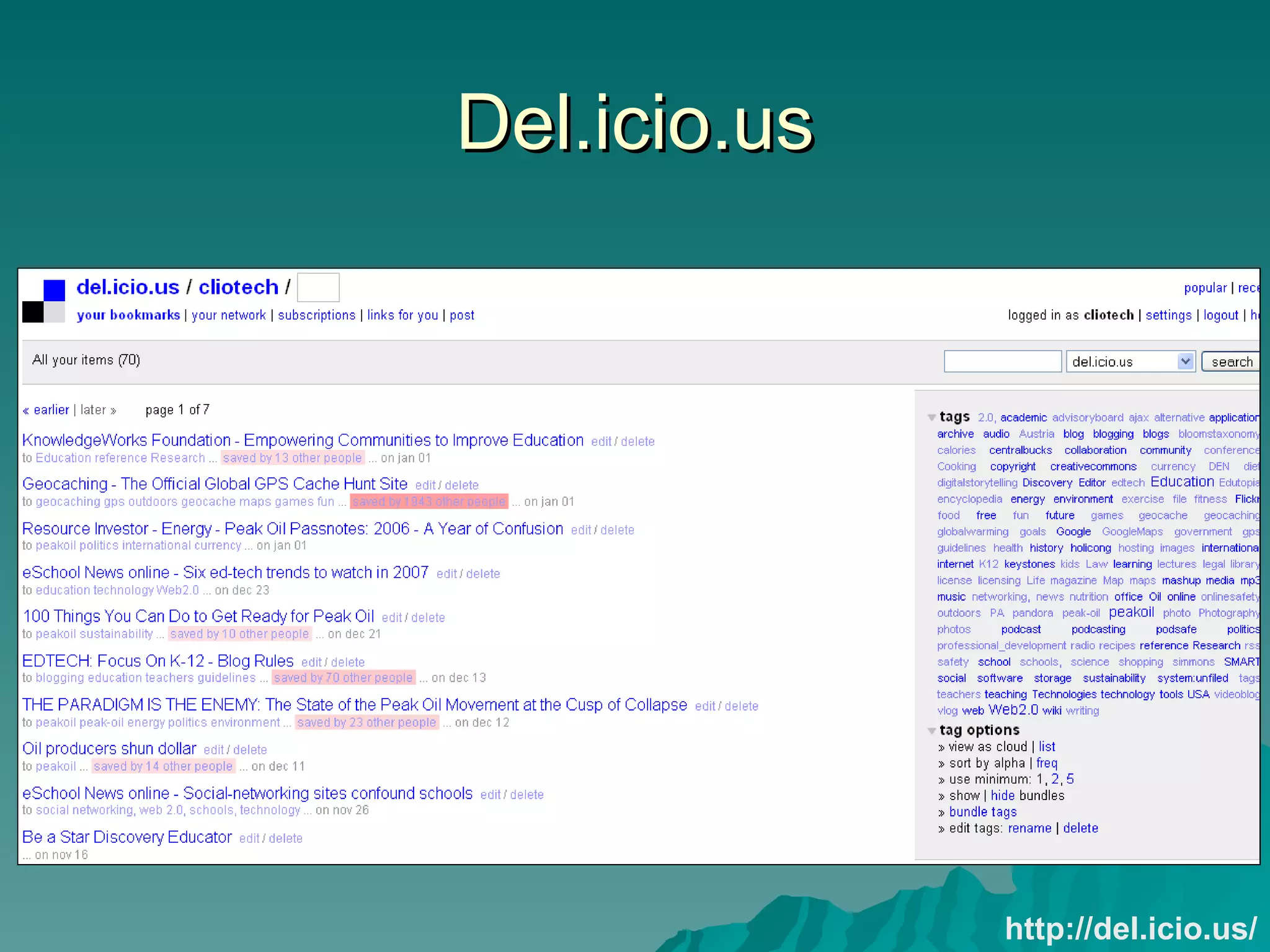 Del.icio.us http://del.icio.us/ 