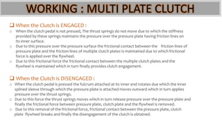 Clutches ( Single Plate and Multi Plate) | PPTX