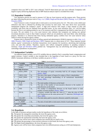 The Impact of Corporate Governance Mechanism on Agency Cost: An ...