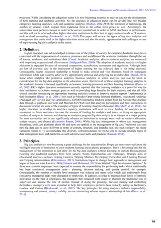 The Role of Big Data Management and Analytics in Higher Education | PDF
