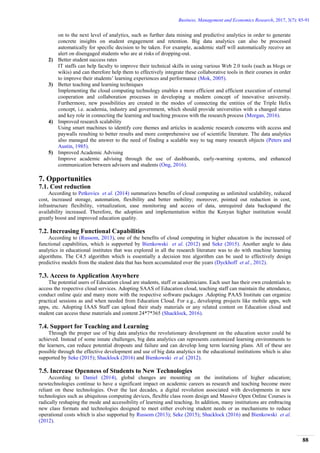 The Role of Big Data Management and Analytics in Higher Education | PDF