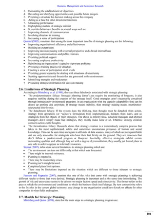 Strategic Planning as an Important Factor in Business Management | PDF