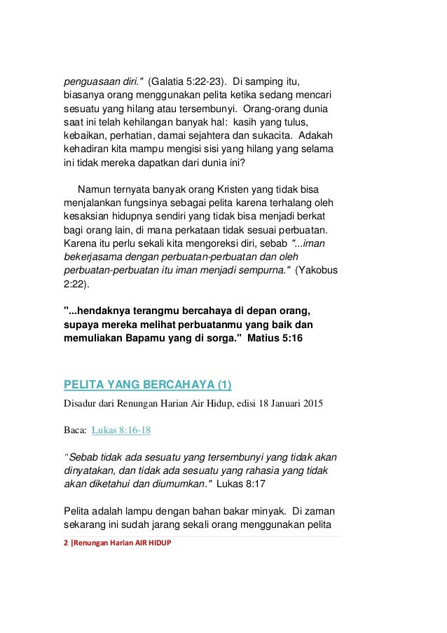 Bmf 41 renungan harian air hidup