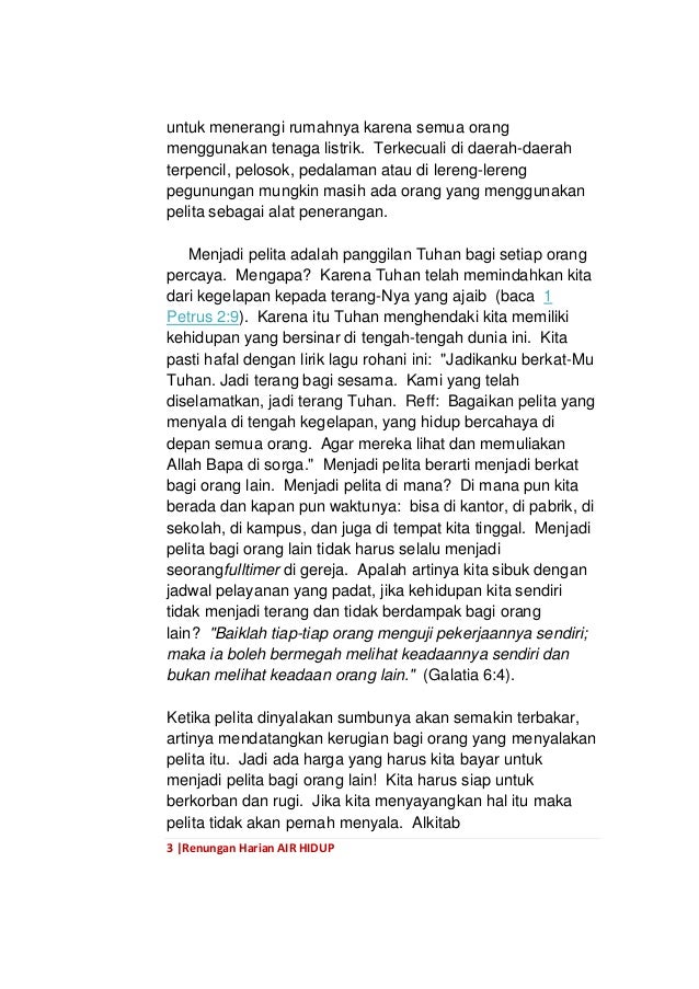 Bmf 41 renungan harian air hidup