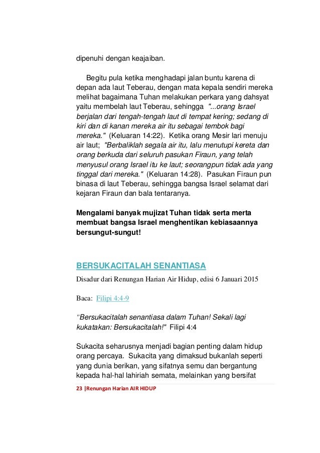 Bmf 41 renungan harian air hidup