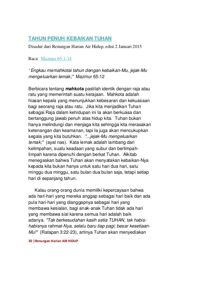 Bmf 41 renungan harian air hidup