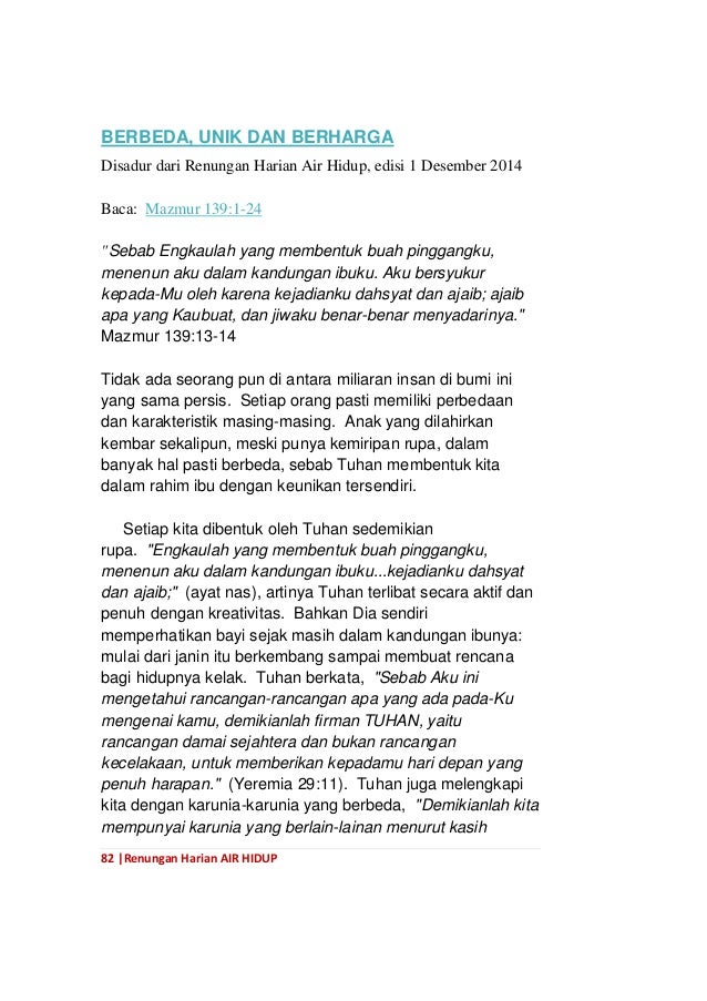 Bmf 41 Renungan Harian Air Hidup