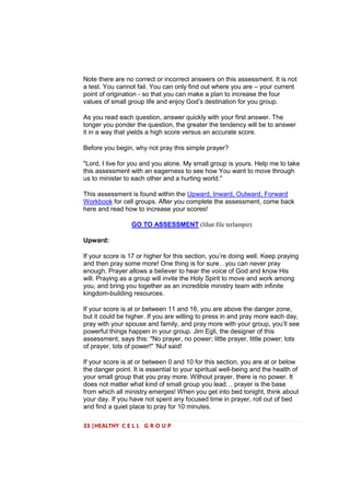 Bmf 5 healthy cell group, church growth, prayer, ce | PDF