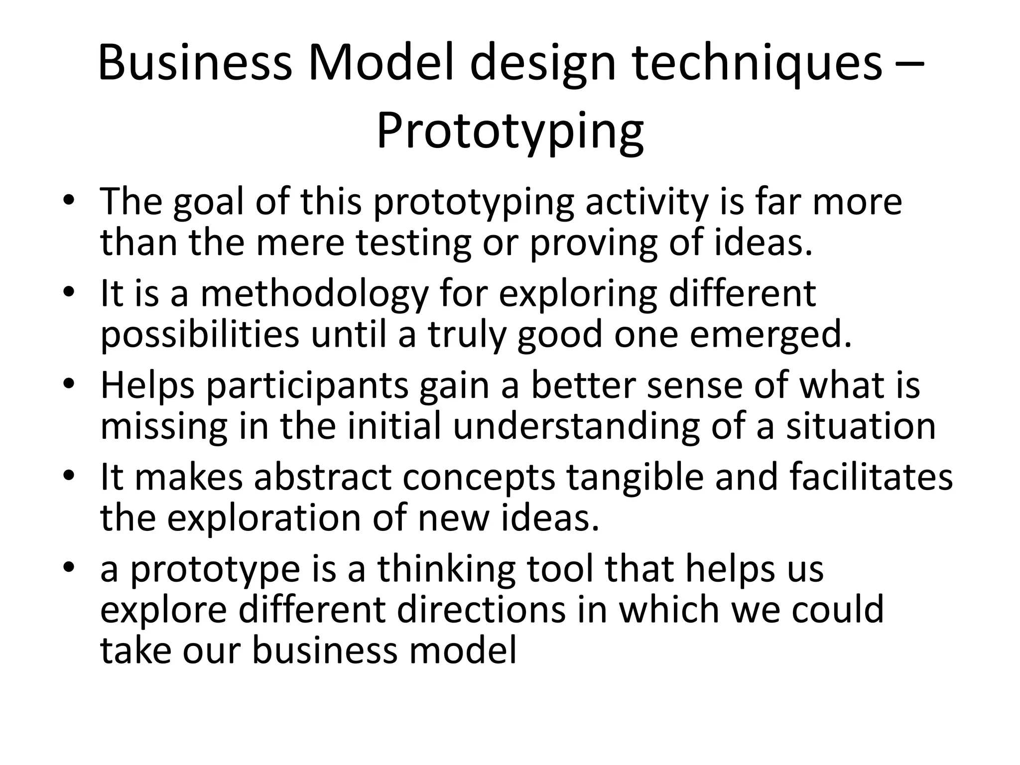 Design Techniques for Business Model Generator | PPTX