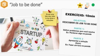 “Job to be done”
Envie uma
foto dos Jobs
to be done e
soluções.
50
 