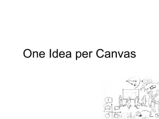 One Idea per Canvas 
 