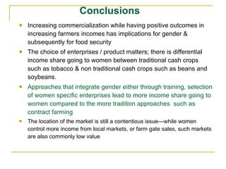 Women, markets and intra-household dynamics