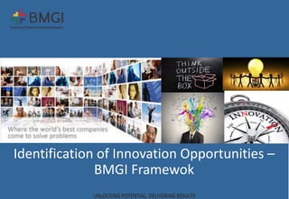 Identification of Innovation Opportunities –
BMGI Framewok
 