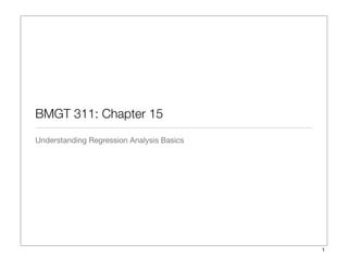 BMGT 311: Chapter 15
Understanding Regression Analysis Basics
1
 