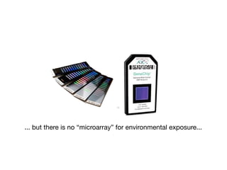 ... but there is no “microarray” for environmental exposure...
 