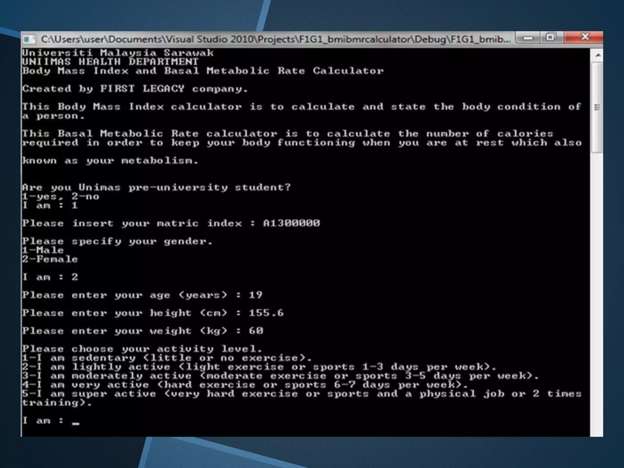 Bmi and bmr calculator slides