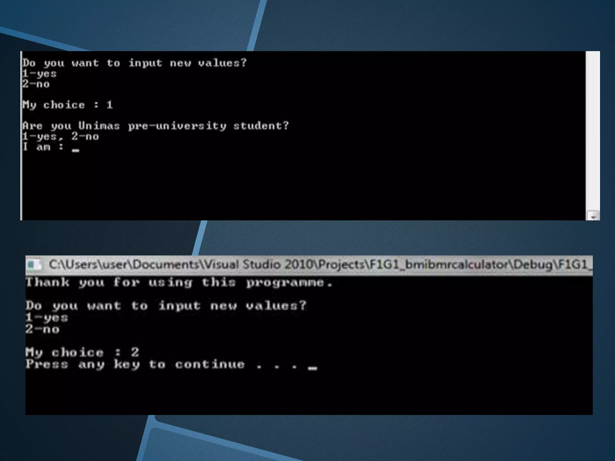 Bmi and bmr calculator slides