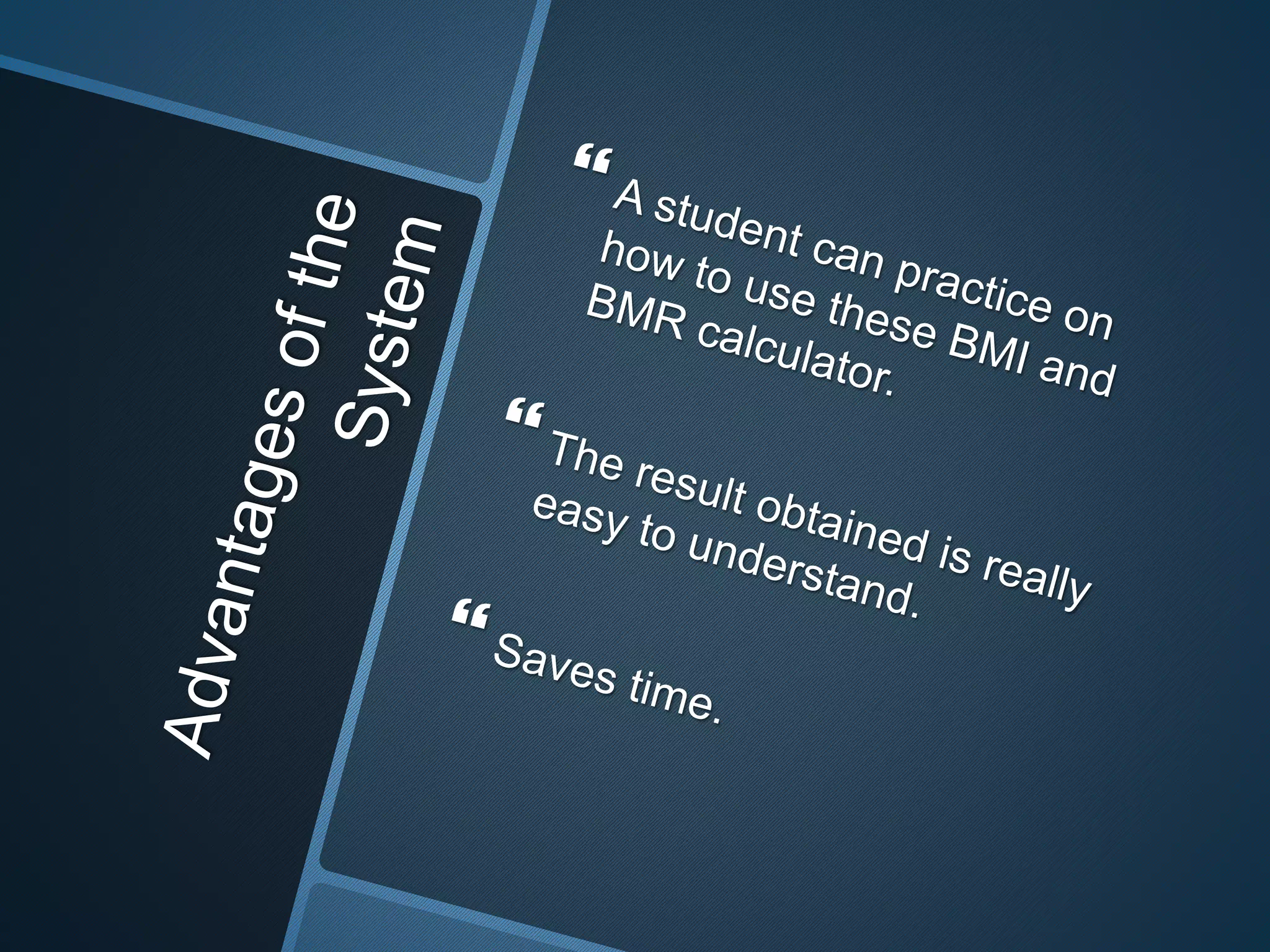Bmi and bmr calculator slides