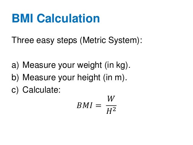 calculate body mass index bmi calculation formula