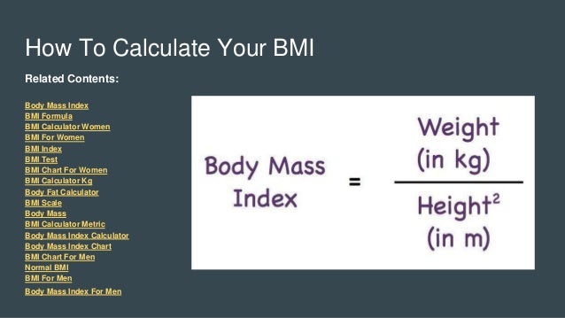 Body Mass Index Calculation Chart