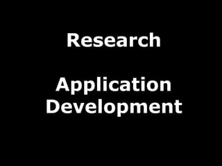 Research

 Application
Development
 
