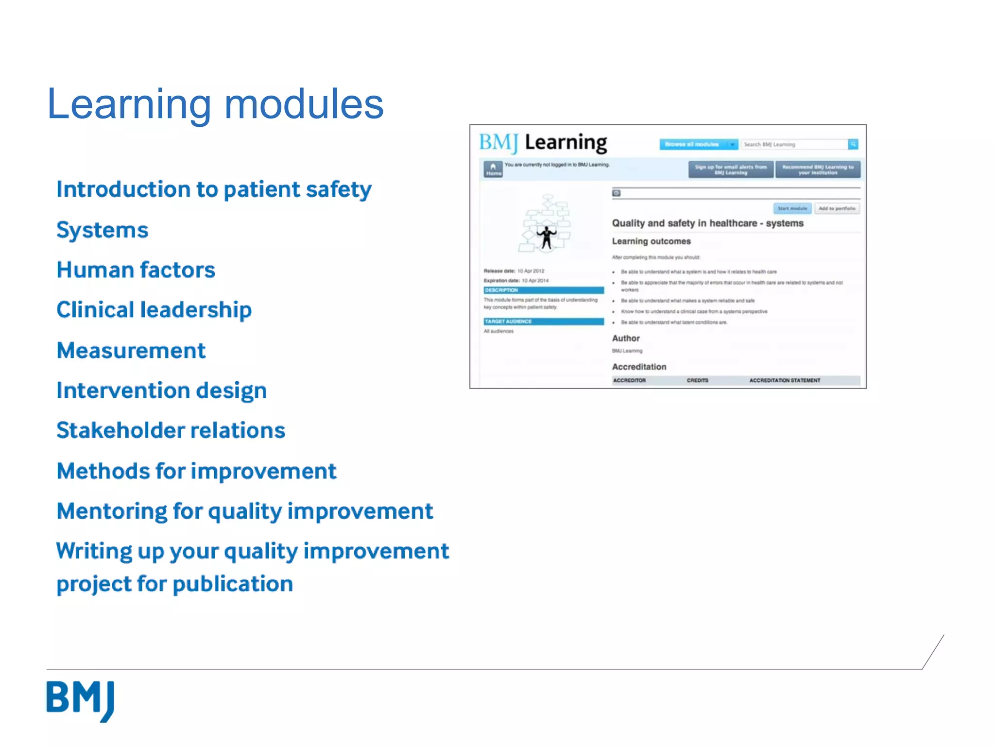 Learning modules
 