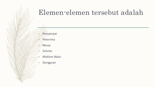 Elemen Elemen Komunikasi Dalam Bahasa Melayu