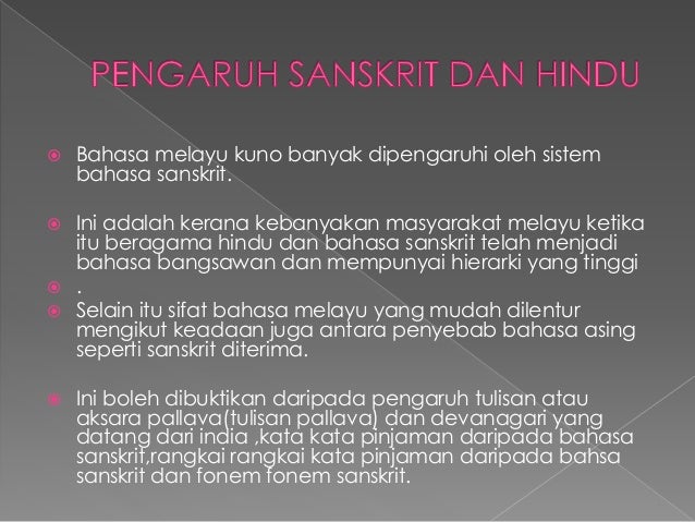 Bahasa Melayu Penggal 1: Bahasa Melayu Kuno