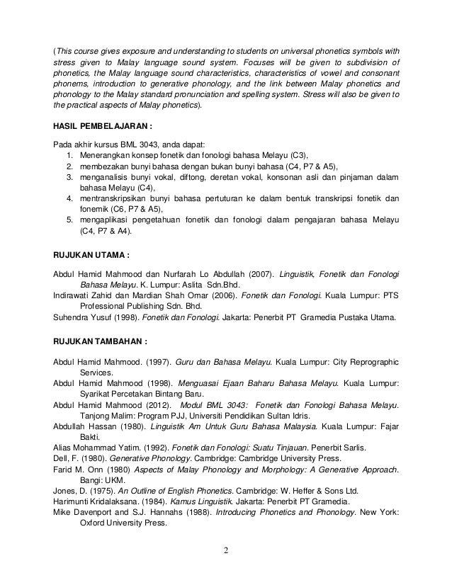 Maksud Pjj Dalam Bahasa Melayu