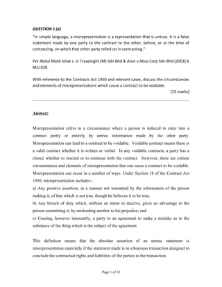 Assignment Business Law Example Of Answer