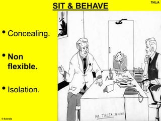 © Subrata
SIT & BEHAVE
•Concealing.
•Non
flexible.
•Isolation.
THUJA
 