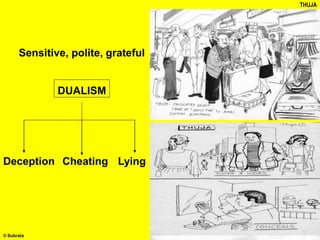 Deception Cheating
THUJA
DUALISM
Lying
Sensitive, polite, grateful
© Subrata
 