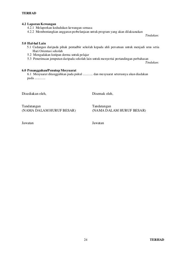 Contoh Surat Laporan Kutipan Derma Kematian