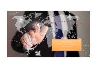Flight updates
Exclusive offers Navigation
Mobile check-in
boarding passes
Airports
 