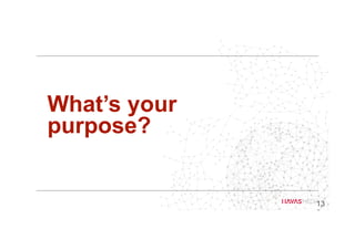 What’s your
purpose?
13
3
 