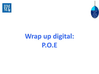 10 lundis
pour
rattraper
le train du
digital
Wrap up digital:
P.O.E
 