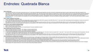 Endnotes: Quebrada Blanca
Slide 26: QB2 Project
1. All-in sustaining costs (AISC) are net cash unit costs (also known as C1 cash costs) plus sustaining capital expenditures. Net cash unit costs are calculated after cash margin by-product credits assuming US$10.00/lb molybdenum and
US$18.00/oz silver. Net cash unit costs for QB2 include stripping costs during operations. AISC, Net cash unit cost and cash margins for by-products are non-GAAP financial measures which do not have a standardized meanings prescribed by
International Financial Reporting Standards (IFRS) or Generally Accepted Accounting Principles in the United States. These measures may differ from those used by other issuers and may not be comparable to such measures as reported by
others. These measures are meant to provide further information about our financial expectations to investors. These measures should not be considered in isolation or used in substitute for other measures of performance prepared in
accordance with IFRS. For more information on our calculation of non-GAAP financial measures please see our Management’s Discussion and Analysis for the year ended December 31, 2018, which can be found under our profile on SEDAR
at www.sedar.com.
Slide 27: QB2’s Competitive Cost Position
1. Source: Wood Mackenzie. Average 2021-2040.
2. C1 cash costs (also known as net cash unit costs) are presented after by-product credits assuming US$10.00/lb molybdenum and US$18.00/oz silver. C1 cash costs for QB2 include stripping costs during operations. Net cash unit costs and C1
cash costs are non-GAAP financial measures. See “Non-GAAP Financial Measures” slides.
3. All-in sustaining costs (AISC) are net cash unit costs (also known as C1 cash costs) plus sustaining capital expenditures. Net cash unit costs are calculated after cash margin by-product credits assuming US$10.00/lb molybdenum and
US$18.00/oz silver. Net cash unit costs for QB2 include stripping costs during operations. AISC. Net cash unit cost and cash margins for by-products are non-GAAP financial measures. See “Non-GAAP Financial Measures” slides.
Slide 28: Vast, Long Life Deposit at Quebrada Blanca
1. Reserves and resources as at December 31, 2020.
2. Based on Sanction Case mine plan tonnage.
3. Resources are reported separately from, and do not include that portion of resources classified as reserves.
Slide 29: QB2 Project Economics Comparison
1. Based on go-forward cash flow from January 1, 2017. Based on all equity funding structure.
2. Based on go-forward cash flow from January 1, 2019. Based on optimized funding structure.
3. Life of Mine annual average figures exclude the first and last partial years of operations.
4. C1 cash costs are presented after by-product credits assuming US$10.00/lb molybdenum and US$18.00/oz silver. Net cash unit costs are consistent with C1 cash costs. C1 cash costs for QB2 include stripping costs during operations. Net cash
unit costs and C1 cash costs are non-GAAP financial measures. See “Non-GAAP Financial Measures” slides.
5. All-in sustaining costs (AISC) are net cash unit costs (also known as C1 cash costs) plus sustaining capital expenditures. Net cash unit costs are calculated after cash margin by-product credits assuming US$10.00/lb molybdenum and
US$18.00/oz silver. Net cash unit costs for QB2 include stripping costs during operations. AISC, Net cash unit cost and cash margins for by-products are non-GAAP financial measures. See “Non-GAAP Financial Measures” slides.
Slide 30: QB2 Reserves and Resources Comparison
1. Mineral reserves are constrained within an optimized pit shell and scheduled using a variable grade cut-off approach based on NSR cut-off US$13.39/t over the planned life of mine. The life-of-mine strip ratio is 0.41.
2. Both mineral resource and mineral reserve estimates assume long-term commodity prices of US$3.00/lb Cu, US$9.40/lb Mo and US$18.00/oz Ag and other assumptions that include: pit slope angles of 30–44º, variable metallurgical recoveries
that average approximately 91% for Cu and 74% for Mo and operational costs supported by the Feasibility Study as revised and updated.
3. Mineral resources are reported using a NSR cut-off of US$11.00/t and include 23.8 million tonnes of hypogene material grading 0.54% copper that has been mined and stockpiled during existing supergene operations.
4. Mineral reserves are constrained within an optimized pit shell and scheduled using a variable grade cut-off approach based on NSR cut-off US$18.95/t over the planned life of mine. The life-of-mine strip ratio is 0.70.
5. Mineral resources are reported using a NSR cut-off of US$11.00/t outside of the reserves pit. Mineral resources include inferred resources within the reserves pit at a US$ 18.95/t NSR cut-off and also include 23.8 million tonnes of hypogene
material grading 0.54% copper that has been mined and stockpiled during existing supergene operations.
34
 