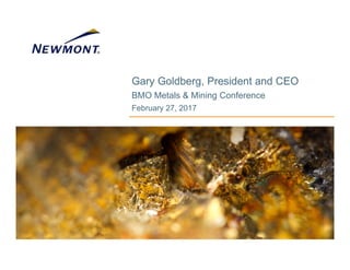 Gary Goldberg, President and CEO
BMO Metals & Mining Conference
February 27, 2017
 