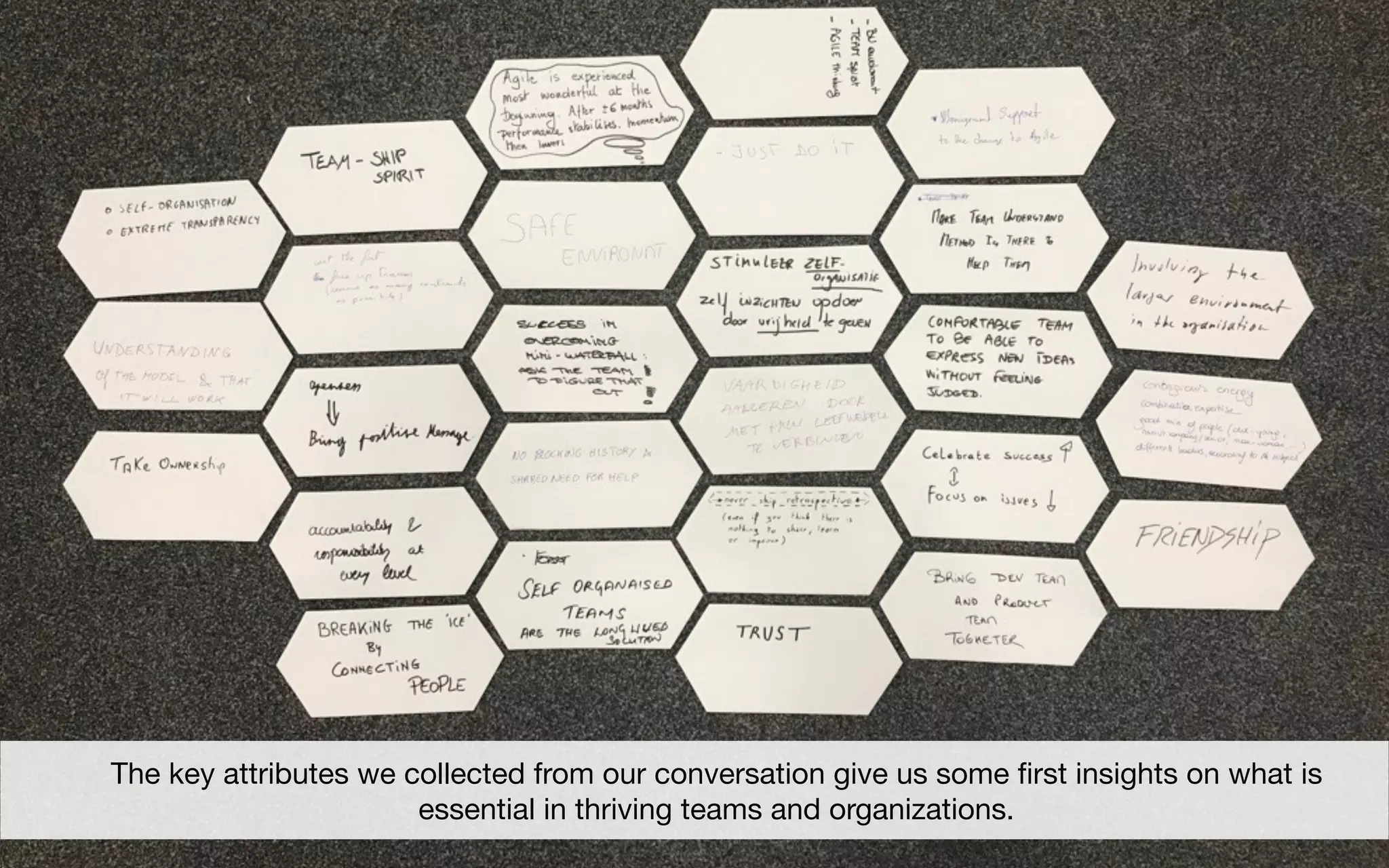 The key attributes we collected from our conversation give us some first insights on what is
essential in thriving teams and organizations.