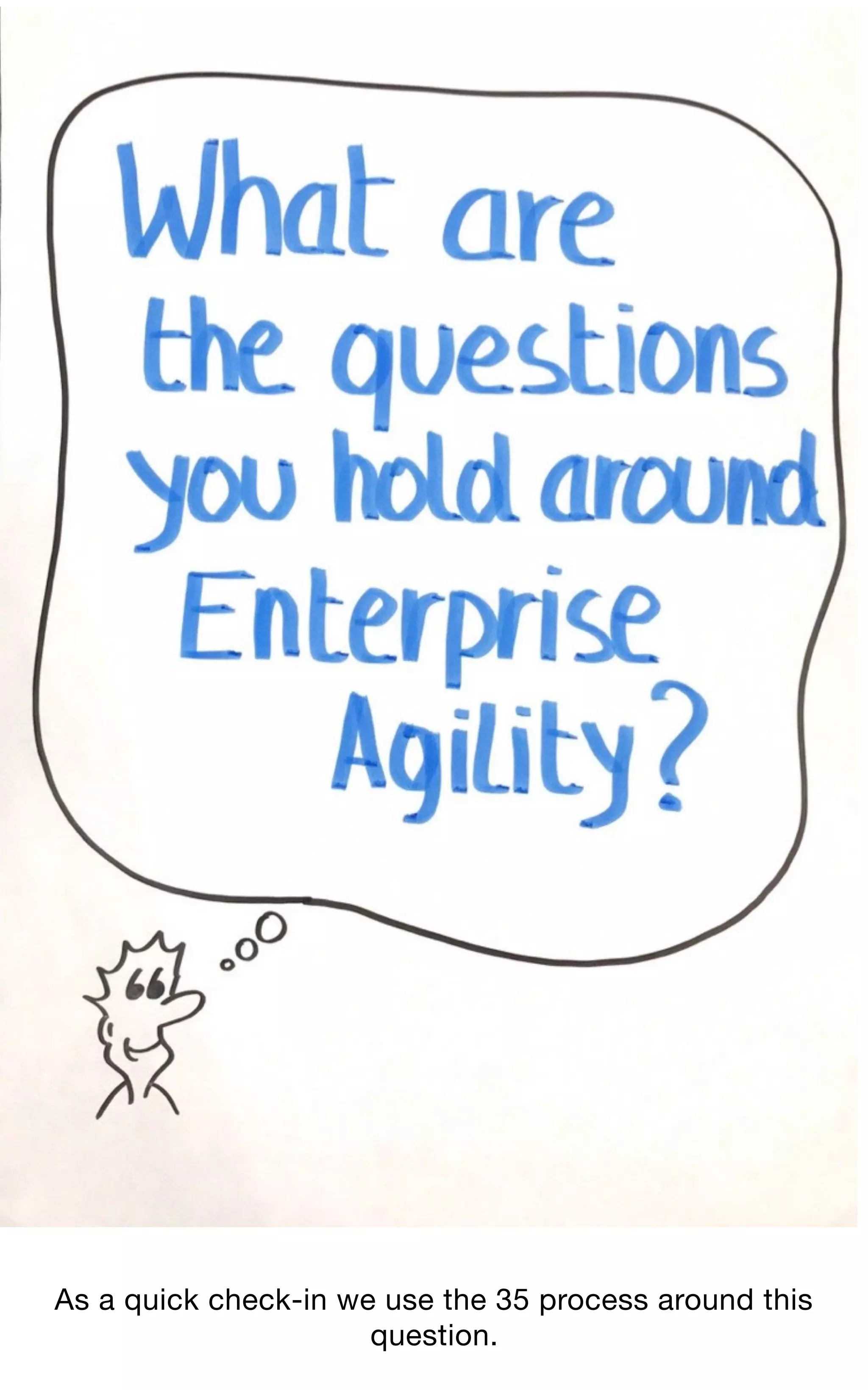 As a quick check-in we use the 35 process around this
question.